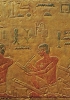Scribi al lavoro, bassorilievo da una tomba di Saqqara, V dinastia. (Foto G. Dagli Orti)