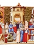 Una lezione universitaria in una miniatura italiana del Trecento. Molti degli studenti sono ecclesiastici, riconoscibili dalla tonsura. (Cambrai, Bibliothèque Municipale)