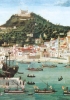 La flotta Aragonese ritorna a Napoli dalla battaglia d’Ischia il 12 luglio 1465 vinta contro Giovanni d’Angiò. Tavola anonima della seconda metà del XV secolo, detta Tavola Strozzi. (Napoli, Museo di Capodimonte)
