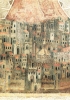 La più antica veduta di Firenze, in un particolare dell’affresco della Madonna della Misericordia. (Firenze, Museo del Bigallo - Foto Scala)