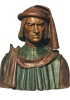 Lorenzo, il Magnifico, ritratto in un busto colorato del Verrocchio.