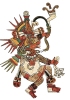 Il dio azteco, rappresentato come Serpente Piumato, in un manoscritto del XVI secolo. (Città del Messico, Biblioteca di Palazzo Borbone)