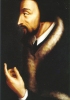 Giovanni Calvino in una miniatura del 1586 di Henriette Rath. (Ginevra, Biblioteca Pubblica)