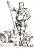 Corsaro e navigatore, Sir Francis Drake fu il comandante in seconda della flotta che sconfisse l’invincibile armata spagnola. Venne nominato cavaliere dalla regina Elisabetta al suo ritorno dalla circumnavigazione del globo. (Providence, John Carter Brown Library, Brown University)