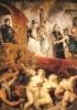 Maria de’ Medici raffigurata da Pieter Paul Rubens mentre sbarca nel porto di Marsiglia. Il pittore fiammingo tra il 1622 e il 1625 dipinse ventidue enormi tele, oggi conservate al Louvre, che raffigurano alcune scene allegoriche della vita della regina. (Parigi, Louvre)