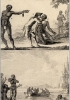 Un mercante di schiavi inglese assaggia il sudore di un africano per determinarne lo stato di salute. Incisione su rame del 1764.