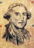 Ritratto di George Washington a matita, inchiostro e carboncino. (Jacksonville, Sharon W. Joel Antiques)