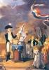 Il nobile assunse il comando della Guardia Nazionale nella prima fase della rivoluzione. Particolare di un dipinto del secolo XVIII. (DeA Picture Library)