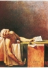 Il leader giacobino è nella vasca da bagno, in terra c’è il pugnale con cui Charlotte de Corday l’ha pugnalato. Dipinto di Jacques-Louis David del 1793. (Bruxelles, Musée Royaux des Beaux Arts)