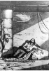 Garibaldi prigioniero a Gualaguay, dopo essere stato sconfitto e ferito in battaglia dai soldati argentini. L’eroe è raffigurato come il conte di Montecristo di Dumas. Stampa del XIX secolo. (Milano, Civica Raccolta Bertarelli)