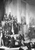 La prima seduta del parlamento di Francoforte tenutasi nella chiesa di San Paolo il 18 maggio 1848. Litografia di Paul Bürde del 1848. (Berlino, Deutsches Historisches Museum) 