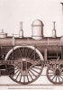 La locomotiva North Star progettata da Robert Stephenson, figlio di George, nel 1837. Stampa della prima metà dell’Ottocento. (Londra, Science Museum)