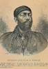 Il negus Menelik in un disegno tratto da una fotografia dell’epoca.