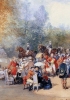 Particolare dell’acquerello di Eugène Lami. (Londra, Victoria and Albert Museum)