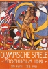 Un manifesto dei giochi olimpici del 1912 a Stoccolma, in Svezia. (Stoccarda, Staatsgalerie)