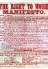 Manifesto del movimento laburista inglese che incita i lavoratori a fare pressione sul governo per prevenire la disoccupazione.