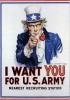 Il manifesto di chiamata alle armi con lo Zio Sam, simbolo della patria americana. Manifesto di J.M. Flagg del 1917.