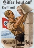 La scritta dice: «Aiuta Hitler a costruire. Compra prodotti tedeschi». Disegno di Gunther Nagel.