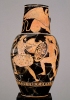 L’oplita, nudo, sembra attaccare, mentre il persiano, dalla ricca armatura, sembra indietreggiare. Raffigurazione su un vaso del IV secolo a.C. (Parigi, Louvre Rmn - H. Lewandowski)
