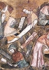 Sepoltura delle vittime della peste a Tornai, 1349. Miniatura tratta dagli Annales di Gilles de Muisit, 1352