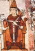 Clemente IV investe Carlo d’Angiò della corona di Sicilia, affresco, XIII secolo. Il papa è rappresentato come sovrano feudale che, in virtù dei suoi diritti sul Regno di Sicilia, investe della corona un Carlo d’Angiò in palese atteggiamento vassallatico.
