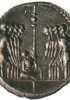 Moneta con impresso il giuramento degli Italici contro Roma allo scopo di ottenere la cittadinanza