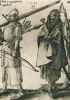 Albrecht Dürer, Contadini armati nella Germania dell'epoca di Lutero, 1521. Disegno a penna