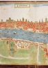 Carta di Londra col Tamigi e il London Bridge, 1588 (Londra, British Library)