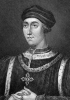 Enrico VI (1421-1471). Re d’Inghilterra dal 1422 al 1461 e nel 1470-71. Figlio di Enrico V, dal 1431 re di Francia opposto a Carlo VII, in realtà fu persona dal delicato equilibrio mentale, perennemente sotto tutela. Incisione di Bocquet. 
