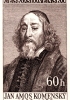 Comenio, (Nivnice, Moravia, 1592, Amsterdam 1670). Pedagogista ceco. 
Francobollo celebrativo.