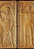 Un prezioso dittico d’avorio realizzato per Stilicone (forse in occasione del suo consolato, nel 400). Sulle due tavolette del dittico sono raffigurati Stilicone, la moglie Serena e il figlioletto Eucherio. Il generale si è fatto ritrarre vestito da guerriero. (Monza, Tesoro del Duomo)