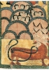 Qui raffigurato come un dragone rosso a sette teste, secondo la descrizione dell’Apocalisse da un codice del X secolo. (Madrid, Escorial - AISA)