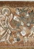 Appaiono così, in un mosaico della cattedrale di Santa Maria Assunta a Siena, del XIII secolo. Fra le fiamme spiccano ricchi copricapi e paramenti liturgici. (Venezia, Torcello)